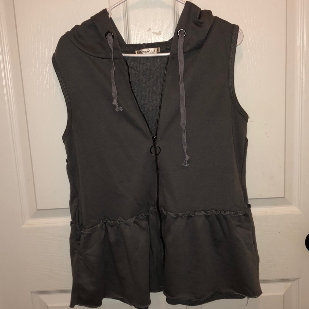 ruffle zip up